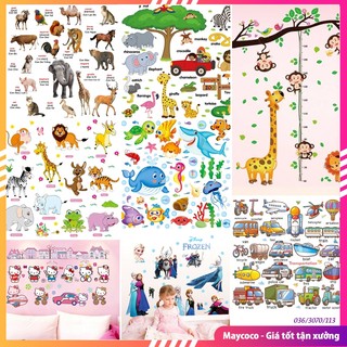 Buôn sỉ Tranh decal dán tường cho bé, decal dán tường cho bé trai bé gái các con vật, đề can dán tường cho bé