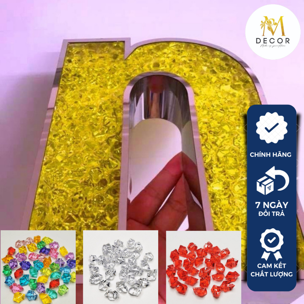  Hạt Acrylic nhựa hạt nhựa giả đá axilic acrylic làm chữ quảng cáo handmade phòng hát karaoke - trang trí mặt bàn 