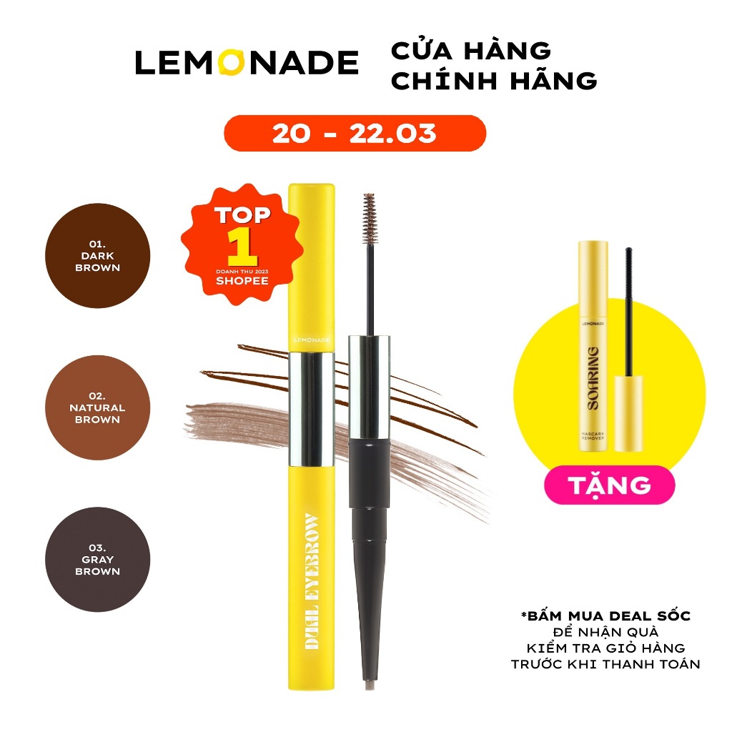 Chì kẻ mày 2 đầu Lemonade Want It Got It Dual Eyebrow 2.75g