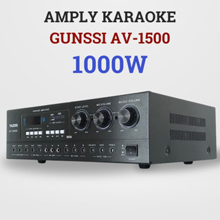 Đẩy liền vang karaoke Gunssi AV 1500 1000W - Âm ly karaoke gia đình công suất khủng, hát karaoke, nghe nhạc chất