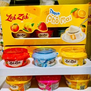 (siêu hót) Thạch phô mai vị trái cây mẫu mới Thạch zai zai siêu ngon 6 hủ/hộp