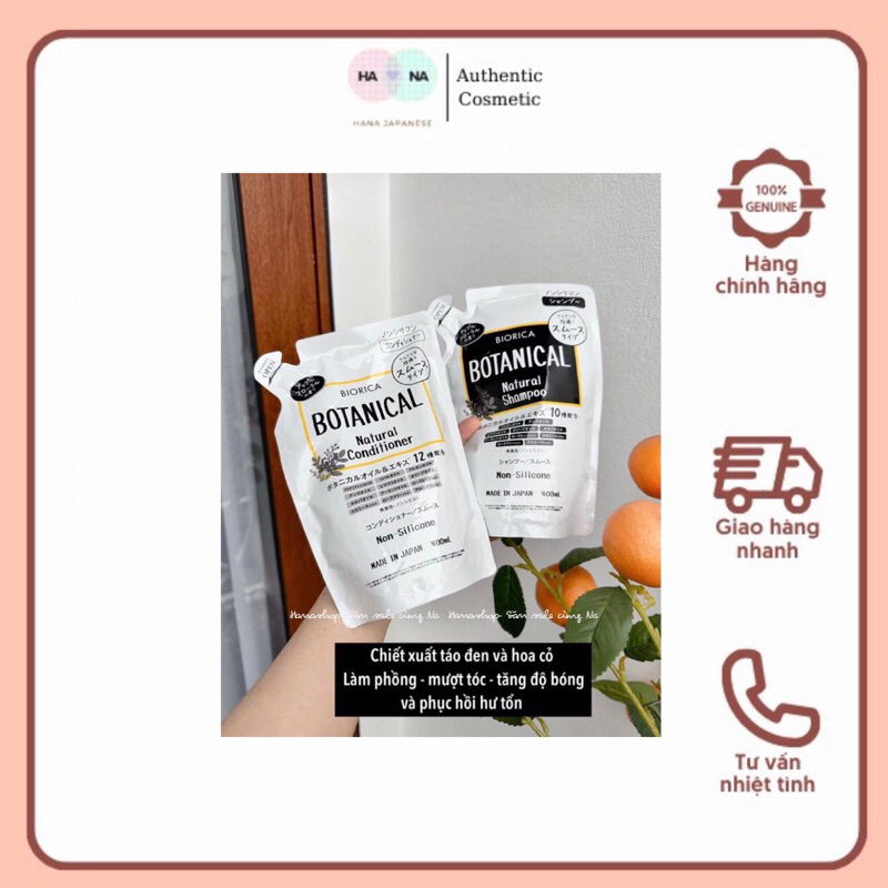 Dầu Gội Xả Botanical Biorica Organic Non Silicone Nội Địa Nhật