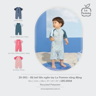 La pomme SS2024 Bộ bơi liền ngắn tay La Pomme năng động cho bé