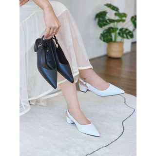 Giày cao gót nữ slingback mũi nhọn thanh lịch êm mềm cao 5cm 1173