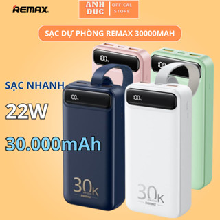  Sạc Dự Phòng Remax RPP 522 30000mAh Hỗ Trợ Sạc Nhanh Công Suất 22W 2 Cổng Usb Và Typec PD,Tích Hợp Đèn 
