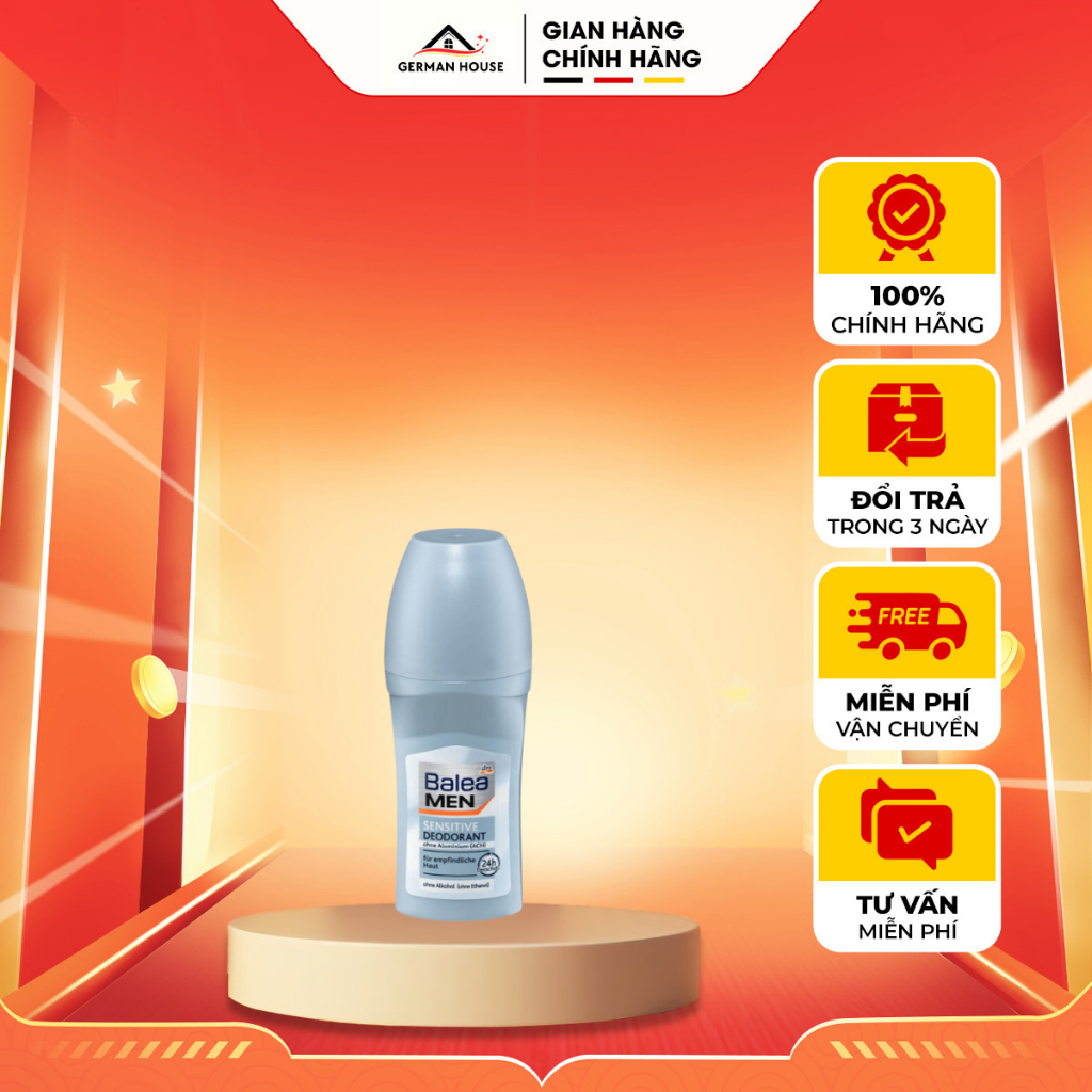 Khử mùi BALEA MEN & ISANA MEN Đức,  Kháng khuẩn, Lưu hương 24h cho Nam - Hàng Đức- German house