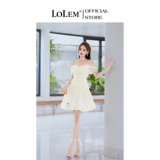 Đầm body 2 dây đuôi cá LOLEM DO278 form ngắn nhún eo chất vải tơ mềm mại