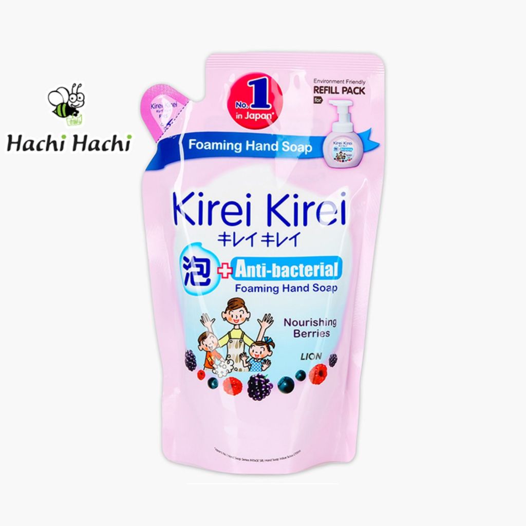 Bọt rửa tay Kirei Kirei Lion hương dâu tằm 200ml (Túi refill) - Hachi Hachi Japan Shop