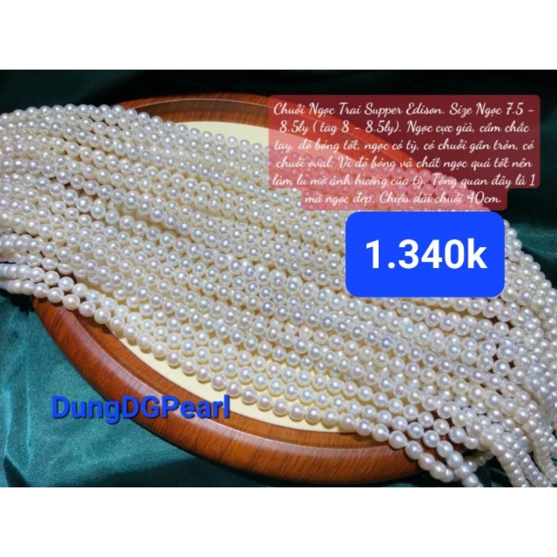 Vòng cổ trai thật Super Edison 7,5-8,5ly.