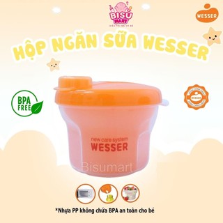 Hộp chia sữa 3 ngăn cho bé, hộp ngăn sữa tròn Wesser 45g/ngăn