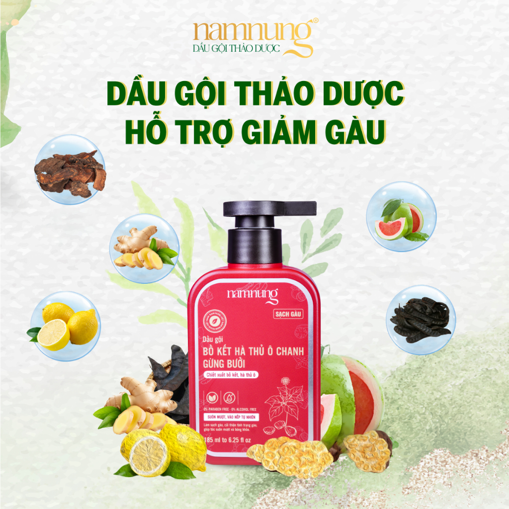 Dầu Gội Giảm Gàu Nấm Ngứa Da Đầu Thảo Dược NAMNUNG Giảm Gàu Mảng Không Gây Khô Tóc 185Ml | BigBuy360 - bigbuy360.vn