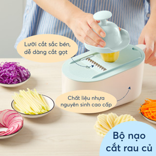 Bộ Dụng Cụ Cắt Thạch Rau Củ Quả inochi - Dụng Cụ Thái Nạo Rau Củ Quả Kèm Hộp Và Nắp Tiện Lợi Bào Sợi