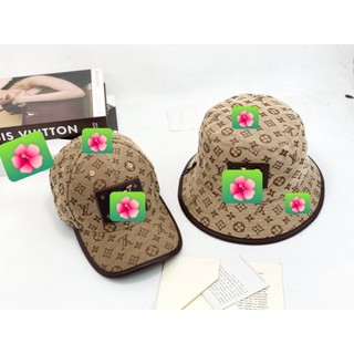NÓN BUCKET LV TAG DA LOGO VÀNG VIỀN DA - TXGS N316