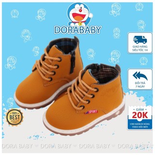 Giày Boot Bé Trai, Boot Bé Gái, Cá Tính Cực Ngầu, Da Cao Cấp Nhẹ Mềm Êm Chân Bé 1–6 Tuổi G032 - Dora