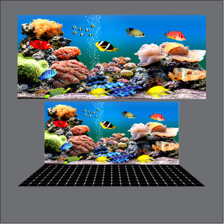 Tranh 3d decal có sẵn keo, tranh dán bể cá thủy sinh, bể cá rồng