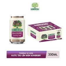 Thùng 12 lon Somersby Mâm xôi lên men .