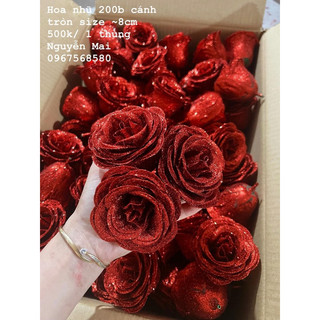 Hoa sáp nhũ - Hoa kim tuyến - Hoa nhũ thùng 200 bông siêu đẹp bao bong tróc
