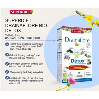 Thải độc detox 5in1 da gan thận ruột phổi superdiet 20 ống
