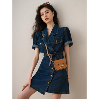 FREESHIP VÁY JEAN DEMIN DÁNG NGẮN KÈM BELT QCCC SIÊU XINH