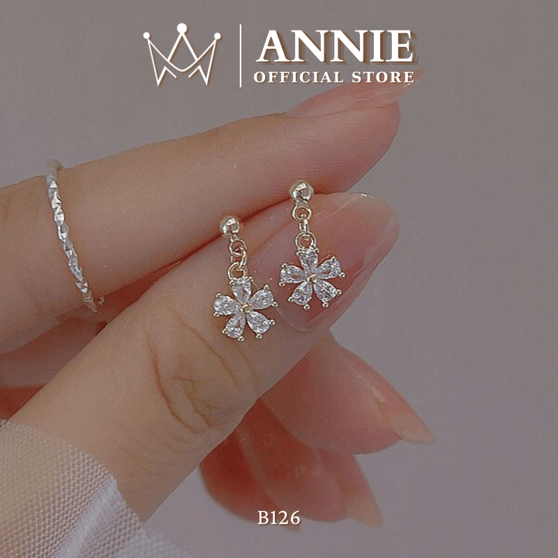 Bông tai nữ đính đá cao cấp nhỏ nhắn phụ kiện trang sức đi tiệc sang trọng HA126 Annie