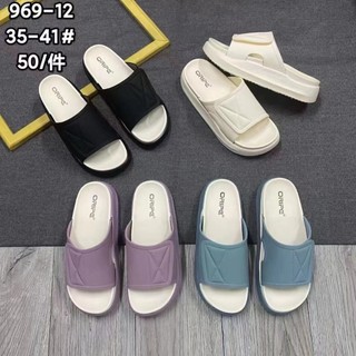 Dép Nữ Quai Ngang Phối Màu Đế Cao 5cm