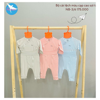  Bộ quần áo sơ sinh cạp cao dài tay chất sợi tre mềm mát mùa hè
