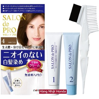Thuốc nhuộm tóc nữ cao cấp không mùi - 2 tuýp dạng kem - hair salon de pro nhật bản