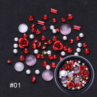 Khay charm, đá tròn mix màu, mix size