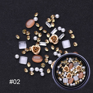 Khay charm, đá tròn mix màu, mix size