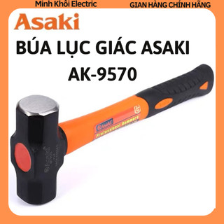 Búa tạ cán nhựa Asaki AK-9570,búa lục giác cán nhựa,búa tạ phá dỡ thoát hiểm,búa bi,búa nhổ đinh,búa đa năng,búa PCCC