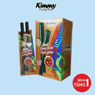 Hộp 10 gói x 2 cuộn Snack rong biển giòn Kimmy vị BBQ