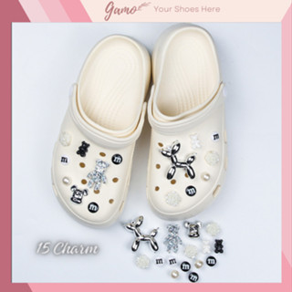 Bộ 15 Sticker, Charm 3D chủ đề Bling chó bong bóng Gamo gắn Dép Cross, Dép Sục, Cá Sấu JB-139