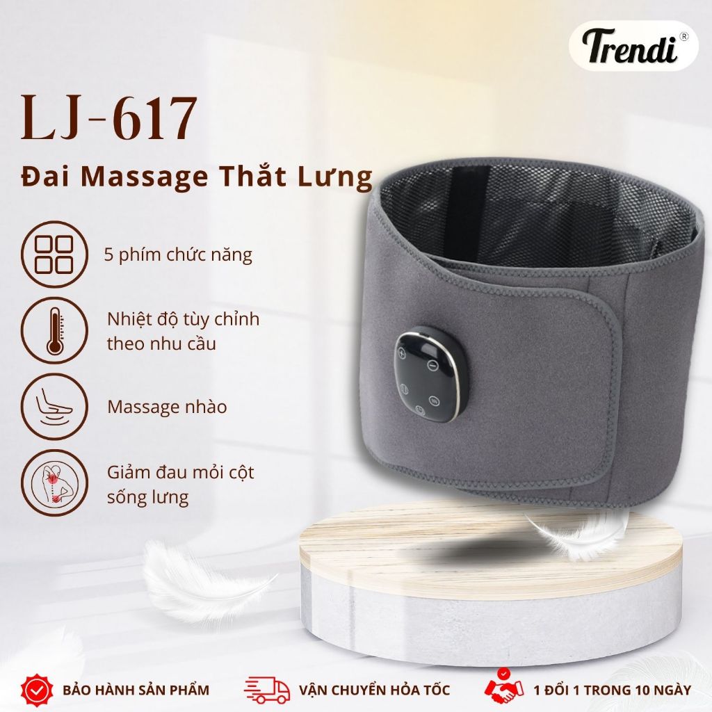 Đai Massage Thắt Lưng Cột Sống Mát xa Rung Kết Hợp Làm Nóng giảm đau mỏi vùng thắt lưng TRENDI LJ-617