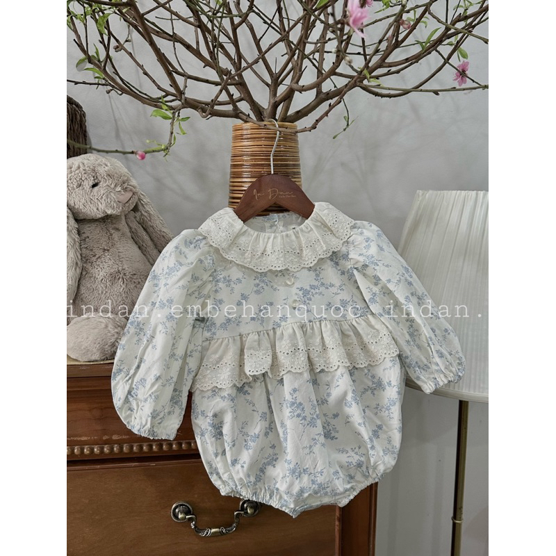 |Made in Korea| Suit hoa xanh/kem bé gái Hàn Quốc hãng Anne Shirley (có ảnh thật)