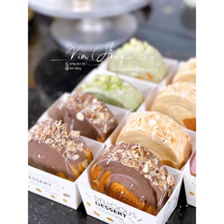 Set 50 hộp giấy kraft Delicus nắp cầu , hộp kraft đựng hamburger , đựng bánh mì sandwich, đựng bánh bông lan ,....