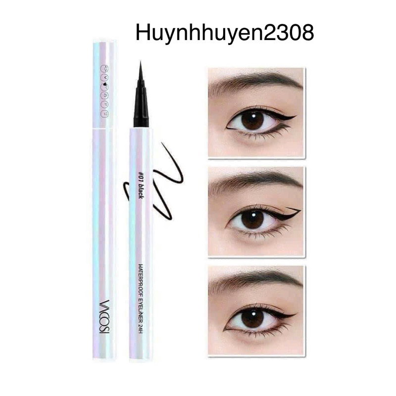 Bút Kẻ Mắt Nước Đen Bóng VACOSI- 24h Không Trôi.