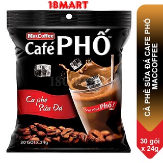 Cà phê sữa đá MacCoffee Café Phố Bịch 720g (30goi x 24g)