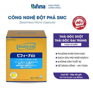 Men vi sinh Bifina Nhật Bản -Loại EX Hộp 60 gói - Hỗ trợ thải độc ruột, thuận tự nhiên