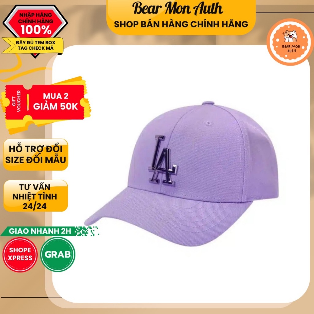 Mũ Lưỡi Trai MLB Anodizing Logo LA Dodgers Purple 32Cplg111-07V Màu Tím Logo LA Kim Loại