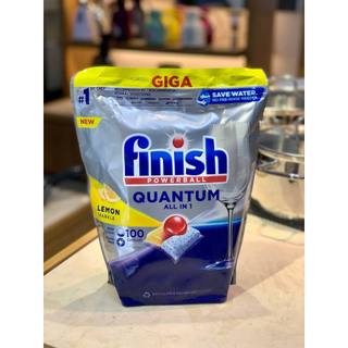 Viên rửa bát Finish Quantum Powerball all in one Lemon 100 viên + Tặng viên Finish
