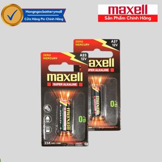 Vỉ 1 Viên Pin A23 / A27 Maxell Alkaline 12V Hàng Chính Hãng Dùng Cho điều khiển cửa cuốn , chuông cửa , remote ô tô