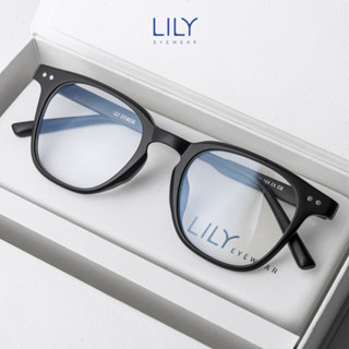 Kính cận nam LILY EYEWEAR chất liệu nhựa cứng cáp thanh nhẹ mắt vuông giả cận thời trang LUTTO 636