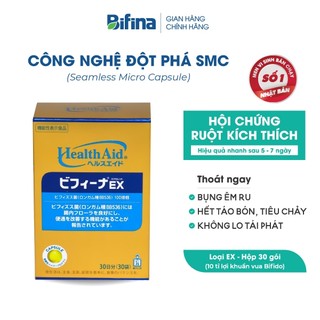 Men vi sinh Bifina Nhật Bản - Loại EX 30 gói - Giảm hội chứng ruột kích thích và đại tràng co thắt