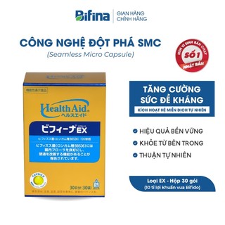 Men vi sinh Bifina -Loại EX 30 gói - Tăng đề kháng, hết mệt mỏi, ốm vặt- Nhập khẩu nguyên hộp Nhật Bản