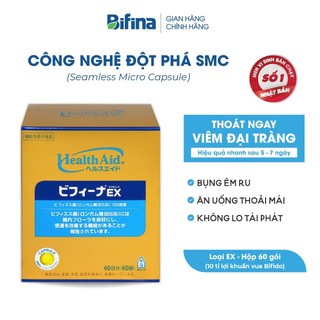 Men vi sinh Bifina Nhật Bản- Hỗ trợ tiêu hóa, giảm nguy cơ viêm đại tràng- Loại EX hộp 60 gói