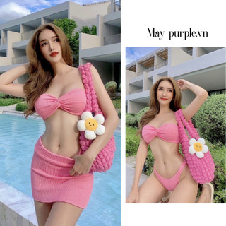 [ HOẢ TỐC - HN Maypurple.vn] BIKINI 3 MẢNH ÁO QUÂY + QUẦN KÈM CHÂN VÁY SEXY CAO CẤP PHONG CÁCH THÁI LAN