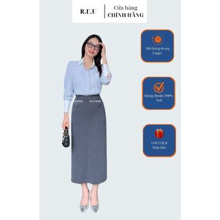 Chân váy moi xẻ sau