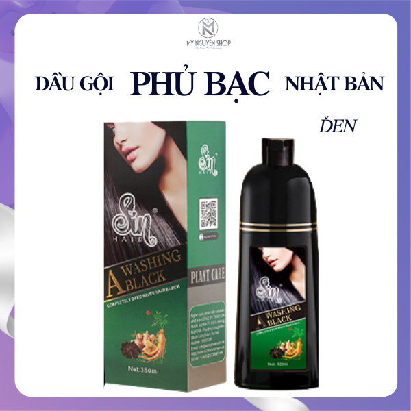 Dầu gội đổi màu tóc Sin Hair 500ml đen tự nhiên Tặng mặt nạ tóc Sin Hair