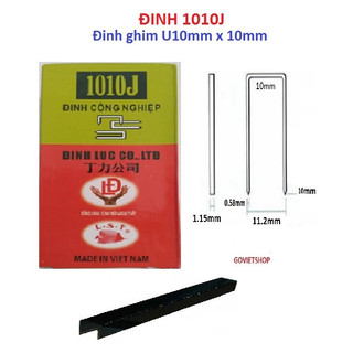 Đinh 1010J màu Đen, hộp 5000 cây, ghim bấm gỗ U1010 đen, đinh u 10mm, ghim bắn gỗ