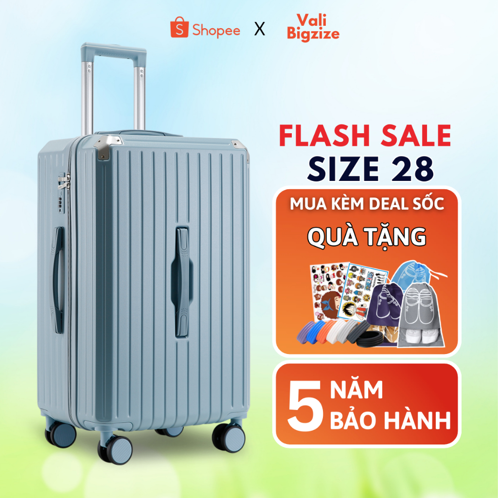 Vali kéo nhựa Kingsun vali du lịch Size 29 KS-P37 thời trang cao cấp nhựa dẻo khoá kéo bảo hành 5 năm